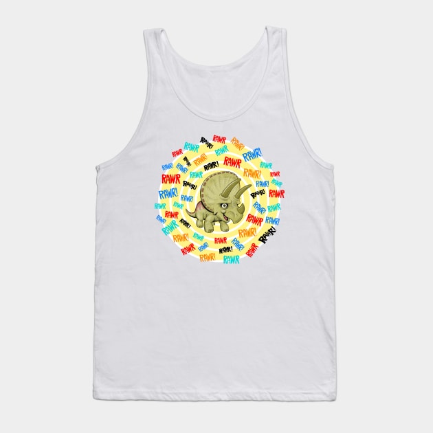 Triceratops Rawr Tank Top by Lines